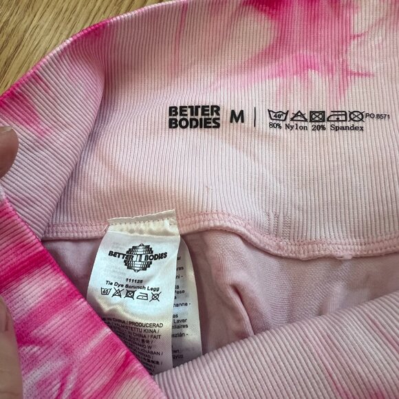 Better Bodies Tie Dye Pink and White Leggings - Size M - Picture 4 of 5